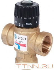 Смесительный клапан STOUT 3/4 ВР 35-60°С KV 1,6 м3/ч