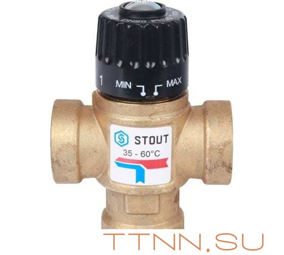Смесительный клапан STOUT 3/4 ВР 35-60°С KV 1,6 м3/ч
