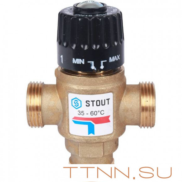 Смесительный клапан STOUT 3/4 НР 35-60°С KV 1,6 м3/ч