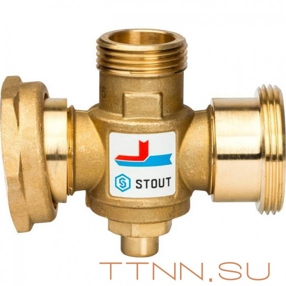 Смесительный клапан STOUT G 1 1/2M-G 1 1/2F-G 1 M 70°С