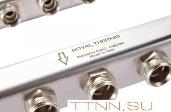 Для отопления Royal Thermo 1" ВР-3/4" НР, 11 выходов, нерж. (RTE 51.111)