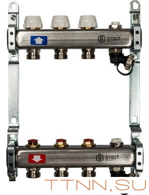 Коллектор с запорными клапанами STOUT SMS-0932-000003