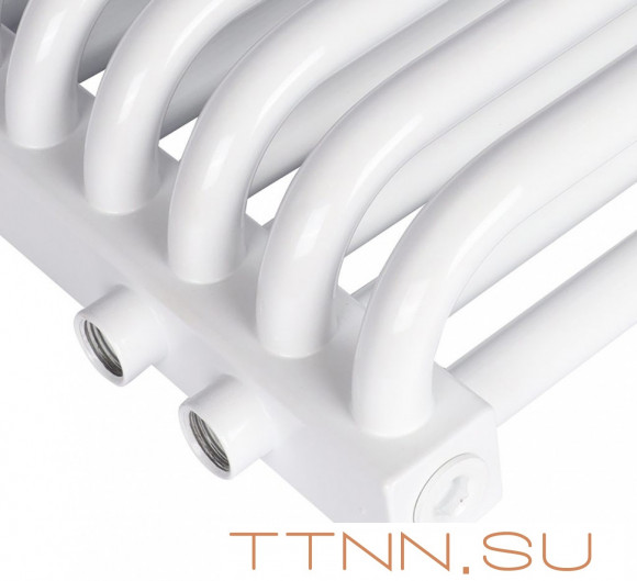 Стальной трубчатый радиатор 2-колончатый Rommer RST 2030/12 нижнее правое подключение RAL9016