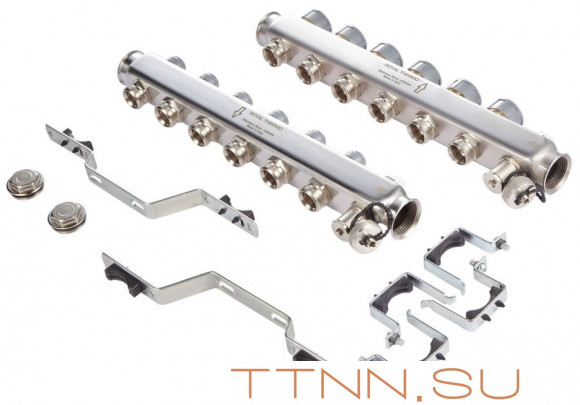 Для отопления Royal Thermo 1" ВР-3/4" НР, 8 выходов, нерж. (RTE 51.108)