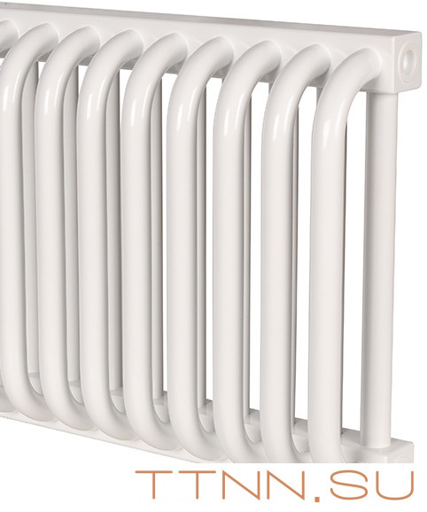 Стальной трубчатый радиатор 2-колончатый Rommer RST 2030/26 боковое подключение RAL9016