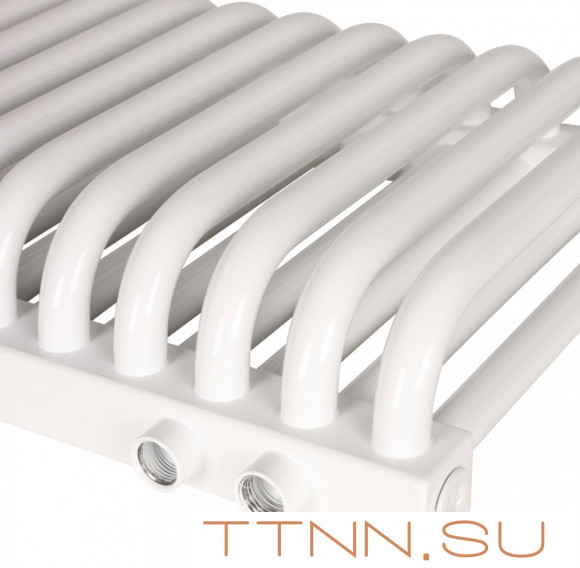 Стальной трубчатый радиатор 2-колончатый Rommer RST 2030/27 нижнее правое подключение RAL9016