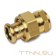 Пресс-фитинг Sanha, бронза, сгон ВПр-ВР с плоск.упл. 22x1 для медных труб прессовой