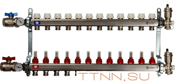 Коллектор с расходомерами STOUT SMS 0907 000012