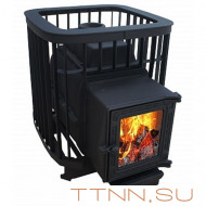 Чугунная печь для бани Варвара "Прима" 22 (К201) панорамная дверь