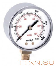 Манометр газовый Watts MG 63 (3/8",100мбар)