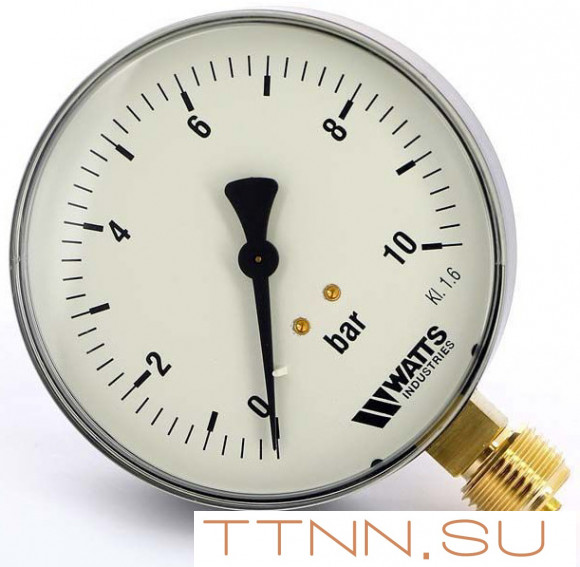 Манометр радиальный Watts F+R200 (MDR) 100/ 10x1/2"