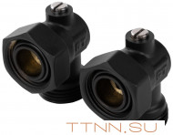 Набор нижнего подключения Royal Thermo угловой раздельный 3/4х3/4ЕК (черный)