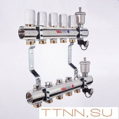 Для отопления VALTEC 1"х3 вых. Евроконус 3/4"