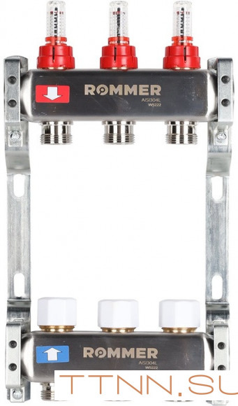 Для отопления Rommer 1"/3/4"x3 с расходомерами (RMS-1200-000003)