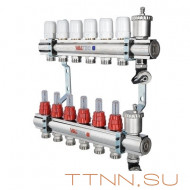 Для отопления VALTEC 1"х4 вых. Евроконус 3/4" с расходомерами в сборе