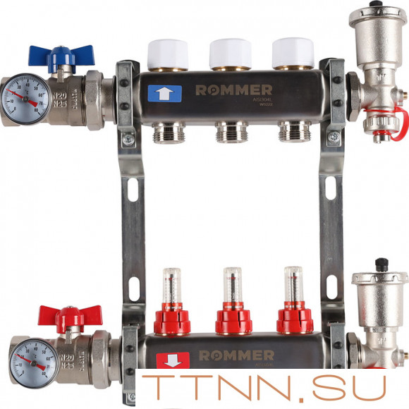 Для отопления Rommer 1"/3/4"x3 с расходомерами (RMS-1210-000003)