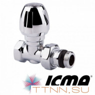 Вентиль ручной регулировки, прямой, ICMA, полированный хром, с "антипротечкой", 1/2"