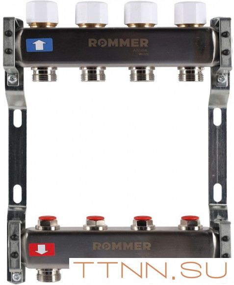Для отопления Rommer 1"/3/4"x4 с запорными клапанами (RMS-3200-000004)
