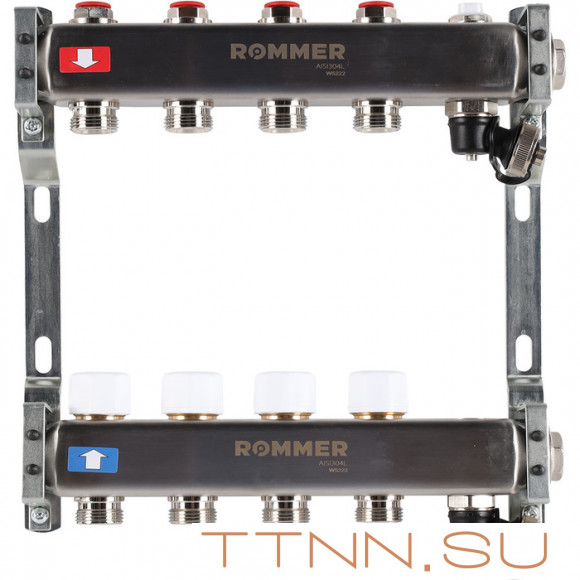 Для отопления Rommer 1"/3/4"x4 с запорными клапанами (RMS-3201-000004)