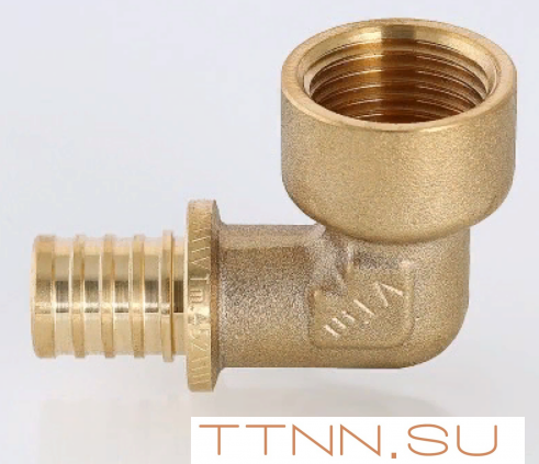 Угольник аксиальный Valtec 16х1/2 VTm.452.BG.001604 с переходом на внутреннюю резьбу