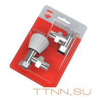 Набор ручной регулировки Royal Thermo угловой 3/4” (никель)