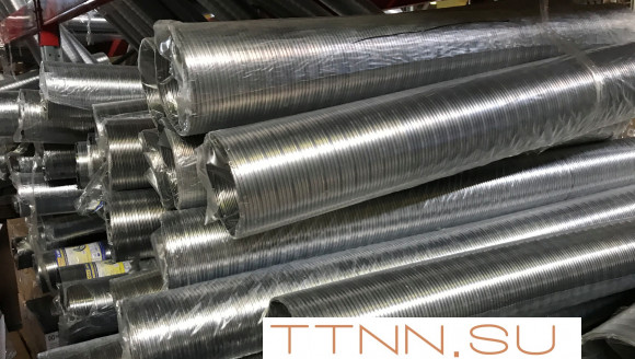 Газоход гофрированный d 90 мм (1м) из нержавеющей стали