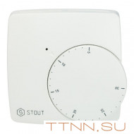 Проводной электронный термостат STOUT WFHT-BASIC со светодиодом, нормально открытый