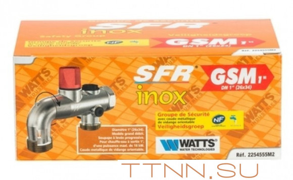 Группа безопасности для бойлеров косвенного нагрева до 300 литров Watts SV/NA 52 x 1 (до 18 кВт)