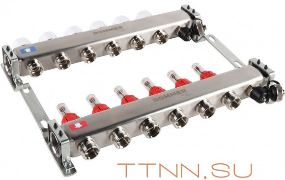 Для отопления Rommer 1"/3/4"x6 с расходомерами (RMS-1201-000006)
