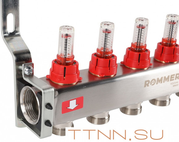 Для отопления Rommer 1"/3/4"x6 с расходомерами (RMS-1201-000006)