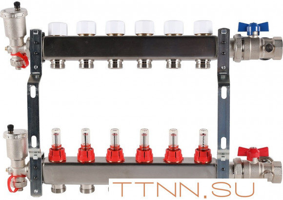 Для отопления Rommer 1"/3/4"x6 с расходомерами (RMS-1210-000006)