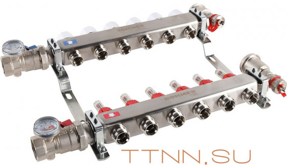 Для отопления Rommer 1"/3/4"x6 с расходомерами (RMS-1210-000006)