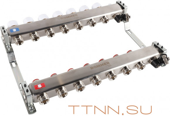 Для отопления Rommer 1"/3/4"x7 с запорными клапанами (RMS-3201-000007)