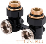 Узлы нижнего подключения Royal Thermo угловой 1/2"х3/4" EK (черный)