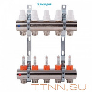 Коллекторная группа с расходомерами General fitings 1"х 3/4" на 4 выхода