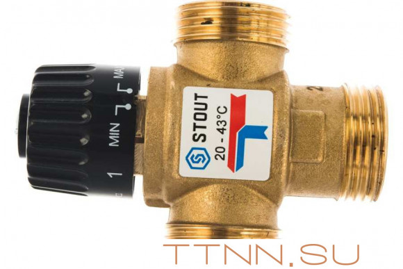 Смесительный клапан STOUT 1 НР 20-43°С KV 2,5 м3/ч