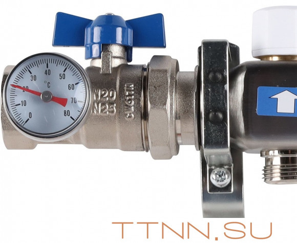 Для отопления Rommer 1"/3/4"x9 с запорными клапанами (RMS-3210-000009)